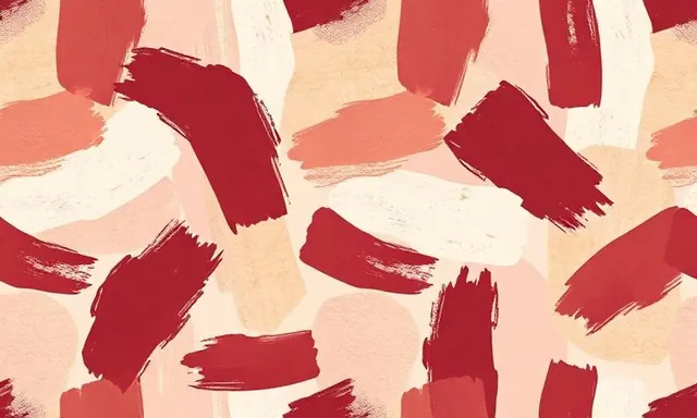 Seamless abstract surface pattern swatch with organic brushed shapes in linen and oxblood